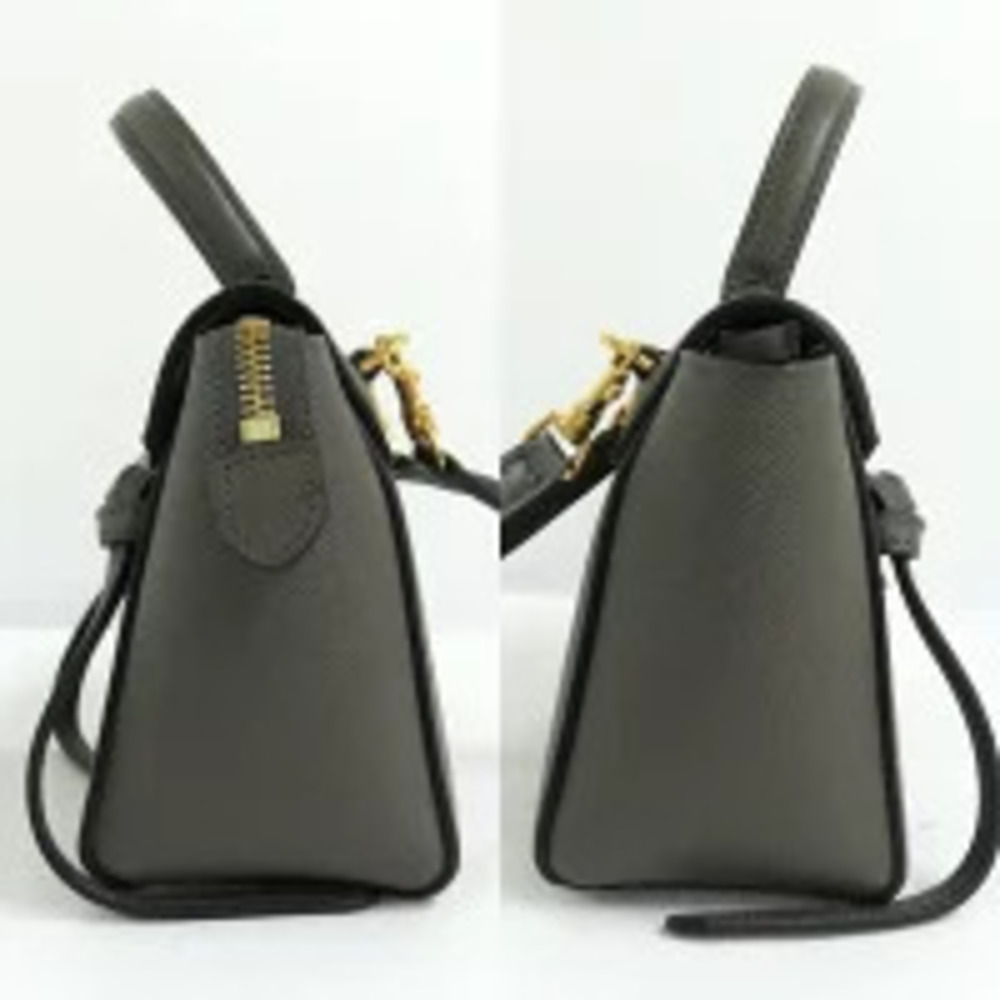 Celine Belt Bag Pico Handbag Shoulder Gray Leather - Picture 4 of 6